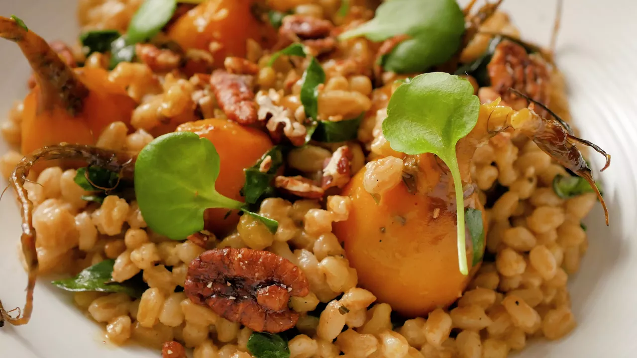 Test Kitchen: Heirloom Farro, Golden Beets & Maple Pecans