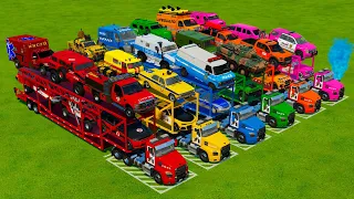 TRANSPORTING POLICE CARS, BUSH TRUCKS & LIFEGUARD VEHICLES WITH CARRIER TRUCKS! Farming Simulator 22