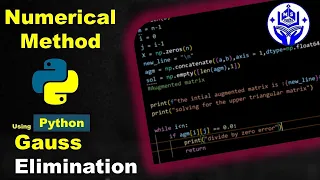 Python Code of Gauss elimination Numerical Analysis Method to solve System of Linear equations