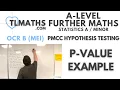 OCR MEI Statistics Minor C PMCC Hypothesis Testing 07 p-value Example