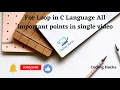 For loop in C Language English part-18