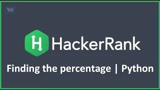 Finding the percentage Hacker rank Solution in Python