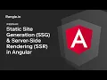 Webinar Static Site Generation SSG Server-Side Rendering SSR in Angular with Analog