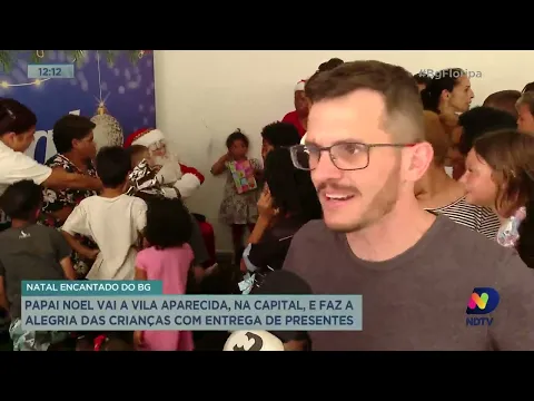 Papai Noel vai a vila aparecida, em Florianópolis, e faz a alegria das crianças com presentes