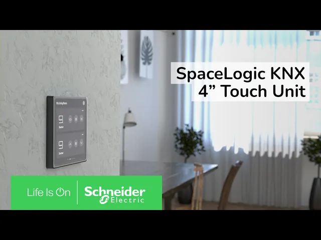 Пулт за управление SpaceLogic 1950/2.1 4" черен KNX SE, MTN6215-0410S с 4-инчов TFT екран за система KNX.
