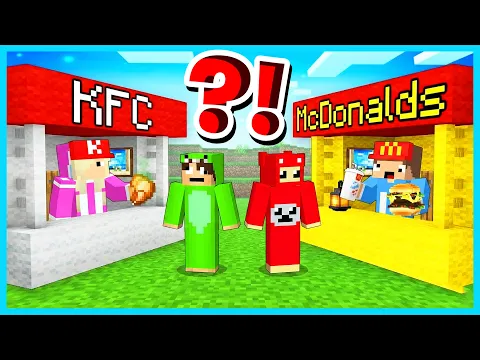 Video Thumbnail: MIPAN & ZUZUZU HARUS PILIH MAKANAN KFC ATAU MAKANAN MCD DI MINECRAFT SURVIVAL!