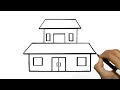 Lagu Cara menggambar rumah tingkat yang mudah