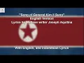 Lagu Song of General Kim Il-sung - English Version - With Lyrics