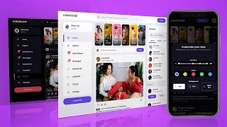 Responsive Social Media Website With Theme Customization Using HTML CSS JavaScript