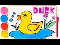 Duck Duckling Draw and Painting Coloring Pages