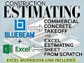 Concrete Takeoff in Bluebeam Excel Estimating Free Excel Sheet Download Included