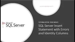 SQL Server Tutorial How to write a SQL insert statement and troubleshoot errors