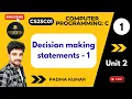 2 1 Decision making statements - 1 Computer Programming C CS25C01 Anna university R2025 Tamil