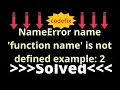 NameError name function name is not defined example 2
