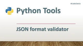 Python tools JSON format validator