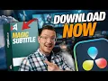 Animated Subtitles in an instant FREE and Pro Subtitle Plugin for DaVinci Resolve Studio 20