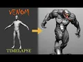 Creating a 3D VENOM Sculpture in Zbrush Timelapse