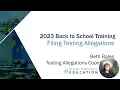 Caveon Testing Allegation Training