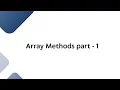 JavaScript Array Methods Part 1 length push pop shift unshift Explained with Examples