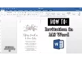 How to make an invitation in Microsoft Word DIY Wedding Invitations MS Word office