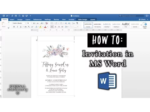 Download MP3 How to make an invitation in Microsoft Word | DIY Wedding Invitations | MS Word office