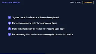 const vs let for Objects in JavaScript Interview Tip