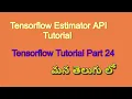 TensorFlow Estimator API Model Tutorial in Telugu Part 24