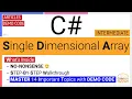 C Single Dimensional Array C One Dimensional Array C 1D Array COVERED 14 IMPORTANT TOPICS