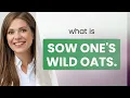 Understanding Sow One s Wild Oats