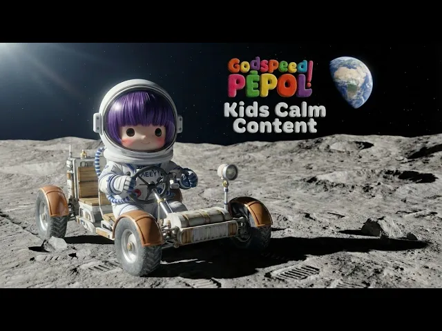 🌙 Lunar Landing | Calm Relaxing Video for Kids