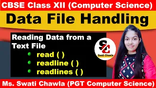 READ TEXT FILE read readline readlines functions CBSE CLASS - XII COMPUTER SCIENCE