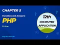 12th ComputerApplication Chapter 5 Functions and Arrays in PHP Part 2