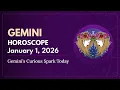 Daily GEMINI Horoscope January 1 2026 Gemini s Curious Spark Today
