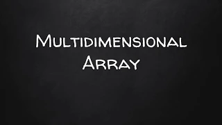 Learn JavaScript Part 24 - Multidimensional Array