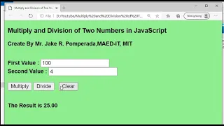 Multiply and Division of Two Numbers in JavaScript