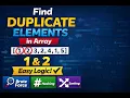 9 Find Duplicate Elements in an Array Easy Logic for Beginners DSA in Hindi