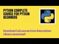 Python Complete Course For Python Beginners 2021