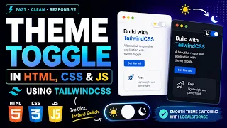 Build A Dark Mode Theme Toggle With Tailwind CSS HTML JS