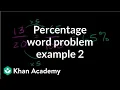 Percent word problem example 2 Decimals Pre-Algebra Khan Academy