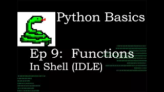 Python Basics Functions in Shell IDLE
