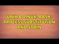 Unix Linux Bash process substitution and stdin 2 Solutions