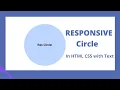 How to Create Responsive Circle Using Html Css - Easiest Way Ever