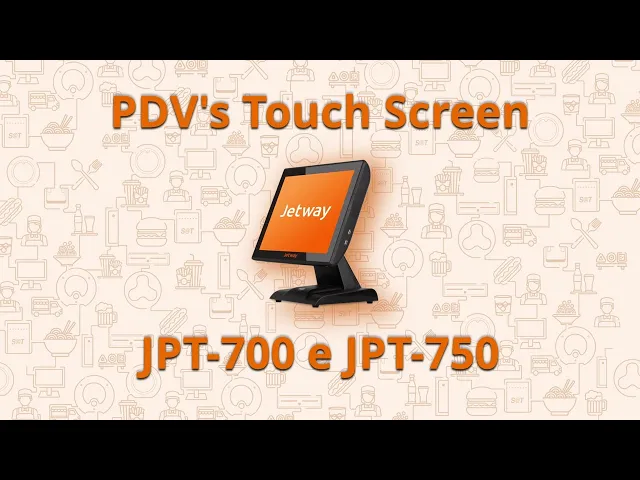 Vídeo Computador All in One 15 Polegadas Touch Screen Jetway JPT-700 - Intel Quad Core J1900 2.4GHz, 4GB, 128GB SSD