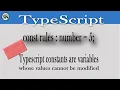 01 How to use the const declaration to create a read-only reference to a value in Typescript 4 7
