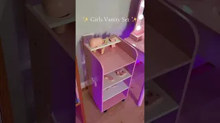 Your little girl will love getting ready with you with this kids vanity set with lights
