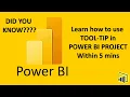 Tool Tip in Power Bi How to use tool tip in Power BI reports Power BI Dashboard Tips Tricks