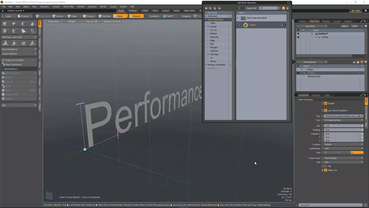 MODO Quick Clip - Modeling - Text Tool Performance