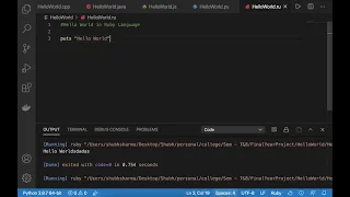 Hello World in Ruby Language