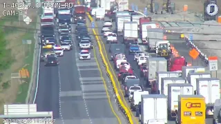 Traffic moves slowly at I-465 near Mann Road