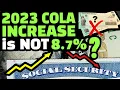 SOCIAL SECURITY INCREASE COLA 2023 IS NOT 8 7 FOR SSI SSDI SSA BENEFICIARIES